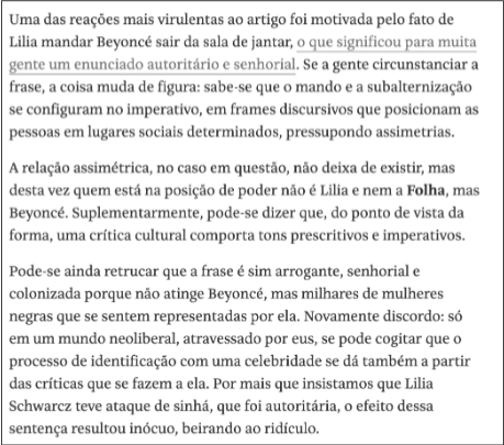 Trecho do texto de Borges na Folha de S. Paulo.