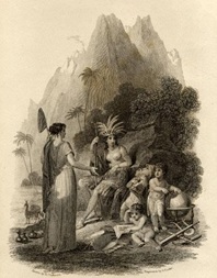 Figura 3. Ilustracin para  alocucin a la poesa en que se introducen alabanzas de los pueblos e  individuos americanos. Cooke, George / Corbould, Henry. 1823