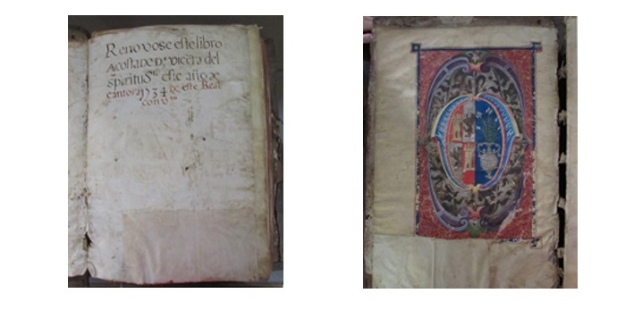 Biblioteca Mayor de la Universidad Nacional de C�rdoba, Donaci�n Enrique Ferrer Vieyra, N� 385. Detalles de los ff. 1r-2r.