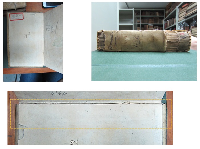 Biblioteca Central &ldquo;Prof. Augusto Ra�l Cortazar&rdquo; (FFyL - UBA).  Detalle de Tes 1-1-6 contratapa anterior y lomo.