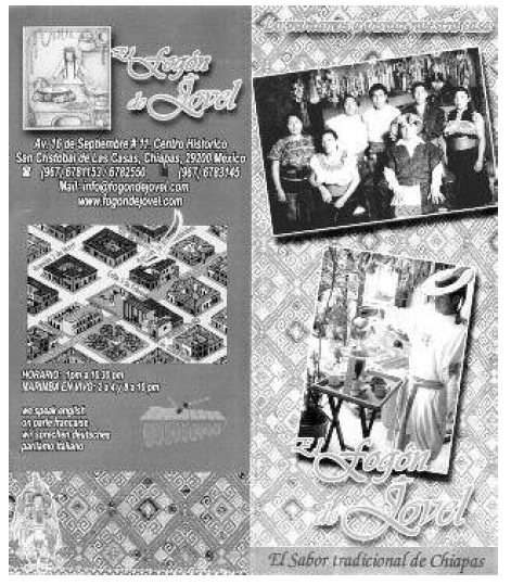 Folleto publicitario del restaurante El Fogón de Jovel