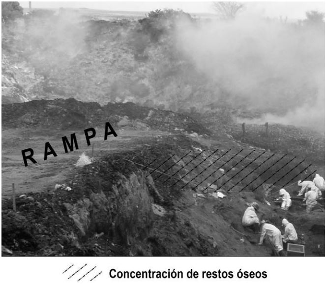 Área de concentración de los restos óseos humanos en el predio Las Negritas
en el municipio de Calera, Zacatecas