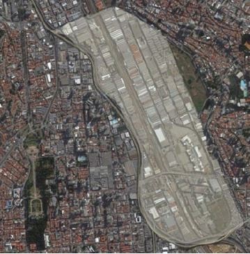 Vista a&eacute;rea do Ipiranga e da Mooca, com destaque para o Setor Henry Ford. 