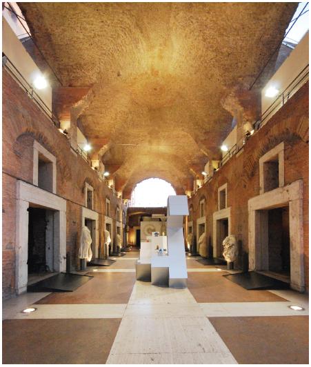 Interior dos Mercados de Trajano, em Roma. 