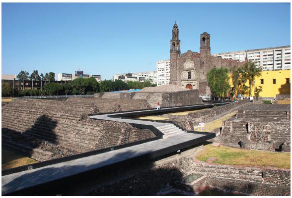 Sítio arqueológico de Tlatelolco, na atual Ciudad de México. 
