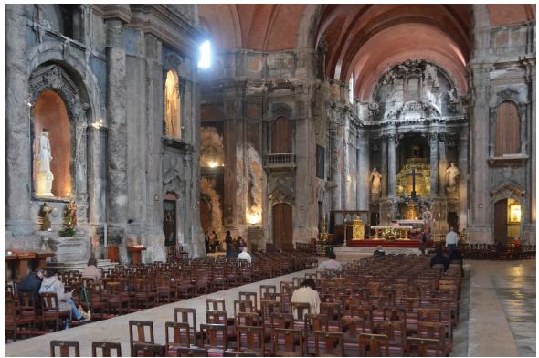 Detalhe do interior da Igreja de São Domingos, em Lisboa. 