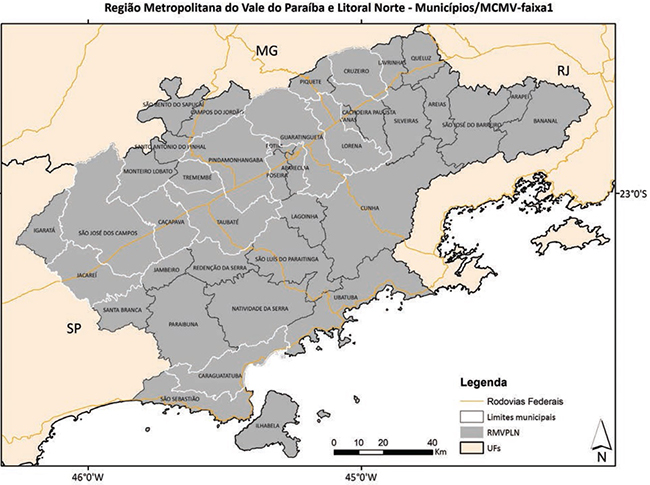 RM do Vale do Paraíba e Litoral Norte - Municípios com MCMV-faixa1.