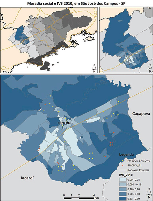 Localização da moradia social em São José dos Campos, 2016.