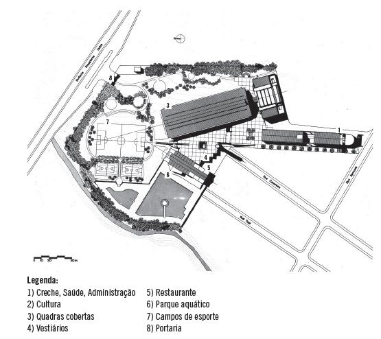 Implanta&ccedil;&atilde;o SESC Nova Igua&ccedil;u, Projeto de Bruno Padovano e Hector Vigliecca, 1985.