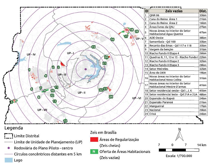 Mapa das Zeis previstas no PDOT.