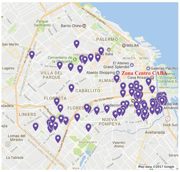 Programa de Autogestión de la Vivienda PAV/Ley 341. Localizaciones de los Proyectos. 