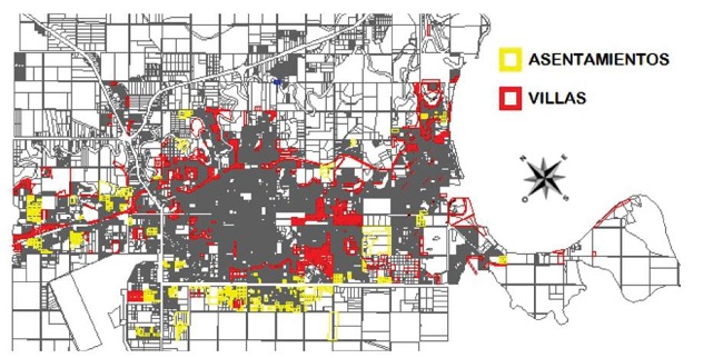 Localización de villas y asentamientos en Resistencia.
