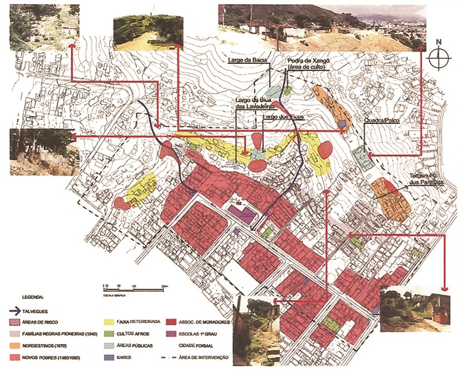 Diagn&oacute;stico da Serrinha (RJ) com a identifica&ccedil;&atilde;o das diferentes comunidades, etnias e tipos de ocupa&ccedil;&atilde;o presentes na favela.