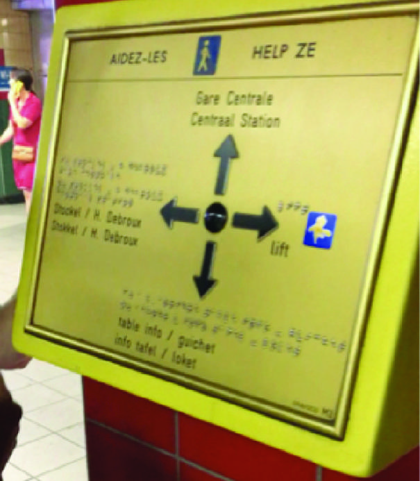 Utilização do mapa portátil desenvolvido para as aulas de orientação e mobilidade.