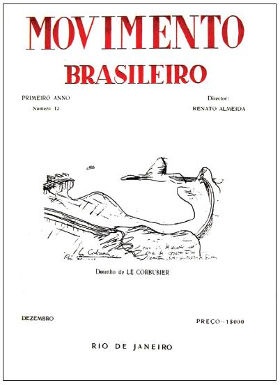 Capa de Movimento Brasileiro ilustradas com obras de Warchavchik e Le Corbusier (1929).