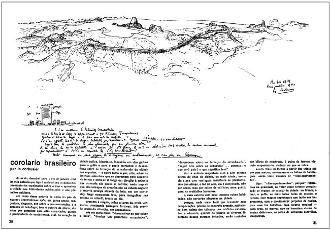 Corol&aacute;rio brasileiro, de Le Corbusier, como publicado na edi&ccedil;&atilde;o de &ldquo;Forma&rdquo;, de dezembro de 1929. 