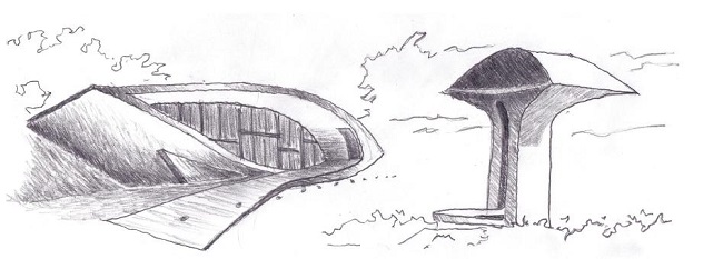 Auditório da escola Milton Campos, em Belo Horizonte (1954) e Torre em Natal (2006). 