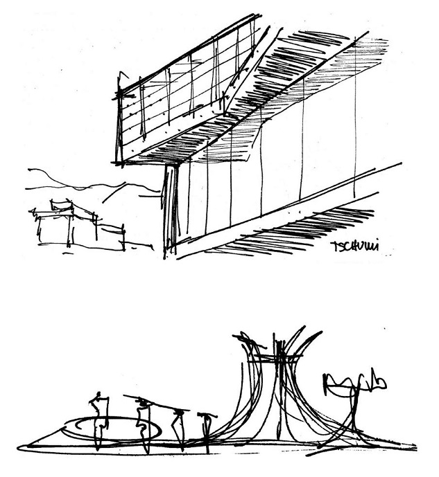 Above: Acropolis Museum. Athens, Greece. Arch. Bernard Tschumi, 2009; Below: Brasilia's Cathedral. Brasilia Brazil. Arch. Oscar Niemeyer, 1970. 