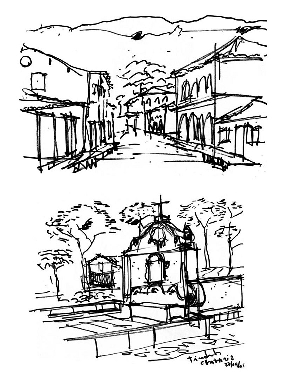 Above: Rua Direita. Tiradentes, Brazil; Below: S&atilde;o Jos&eacute; de Botas Fountain. Tiradentes, Brazil. XVIIIth Century.