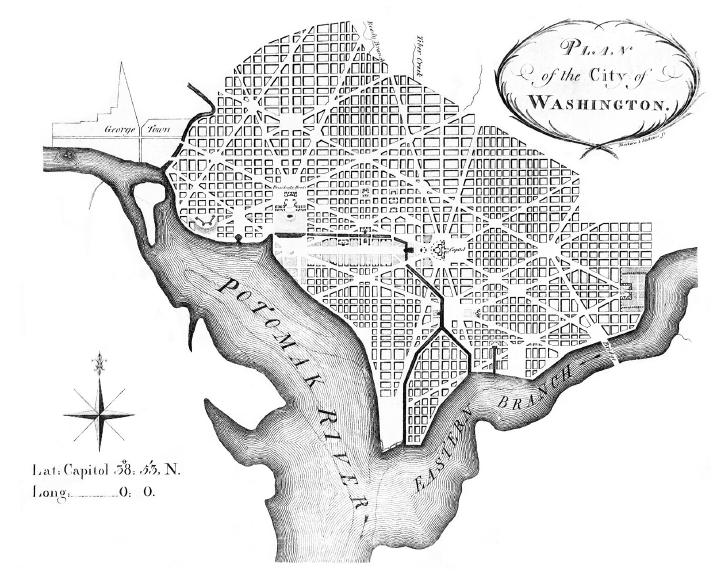 Plano de Washington, proposto por L&rsquo;Enfant.