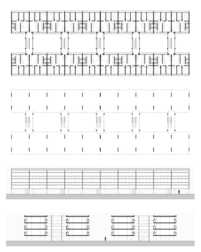 Bloco de unidades habitacionais do Conjunto Zezinho Magalh&atilde;es Prado.