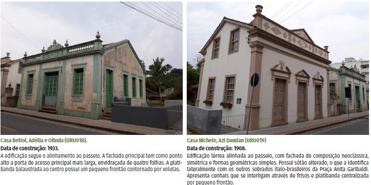 Descrição das características arquitetônicas das edificações tombadas. 