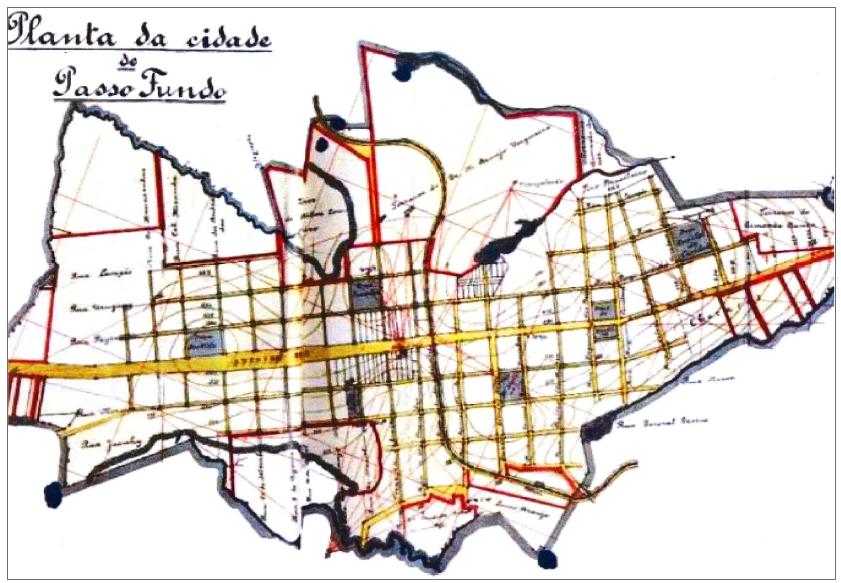Planta da cidade de Passo Fundo, RS, 1918.