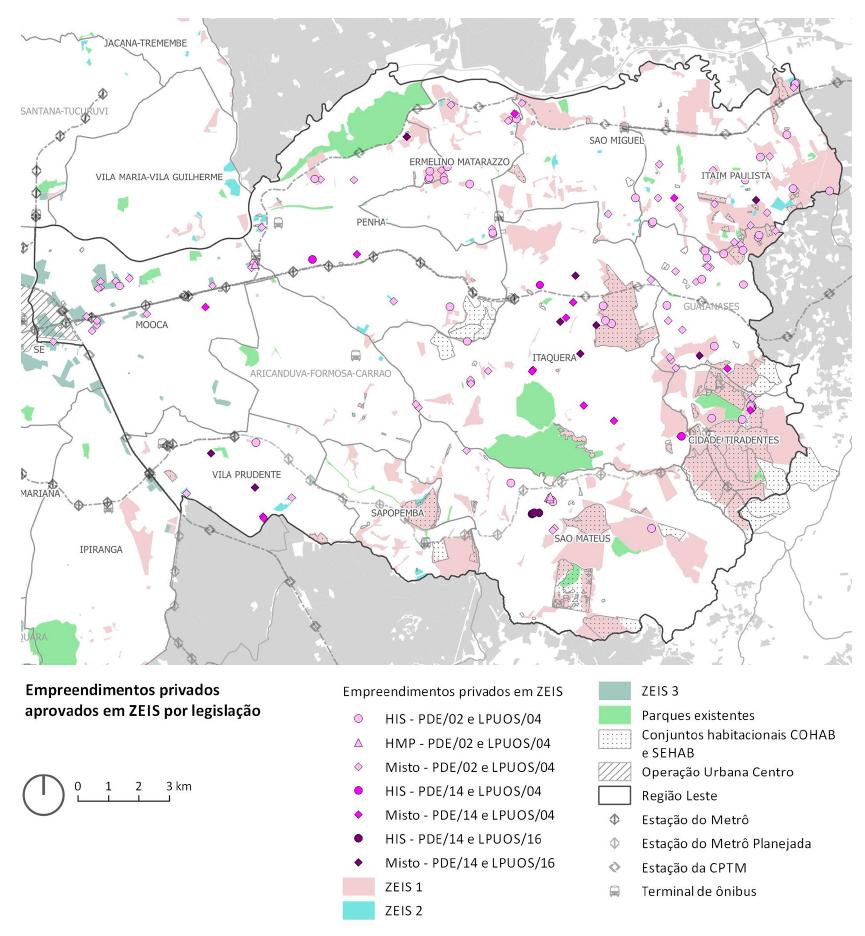 Empreendimentos privados aprovados em ZEIS por legisla&ccedil;&atilde;o.