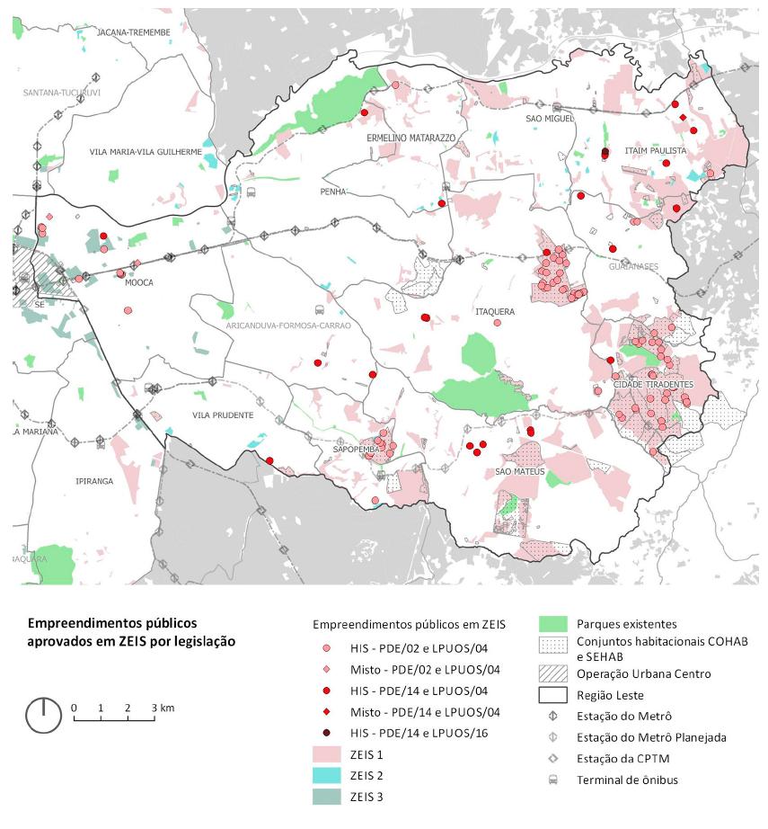 Empreendimentos p&uacute;blicos aprovados em ZEIS por legisla&ccedil;&atilde;o.