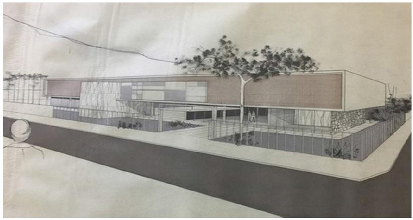 Perspectiva frontal do Umuarama Country Club, 1963.