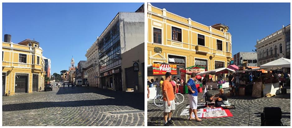 Curitiba sem e com a Feira do Largo da Ordem.