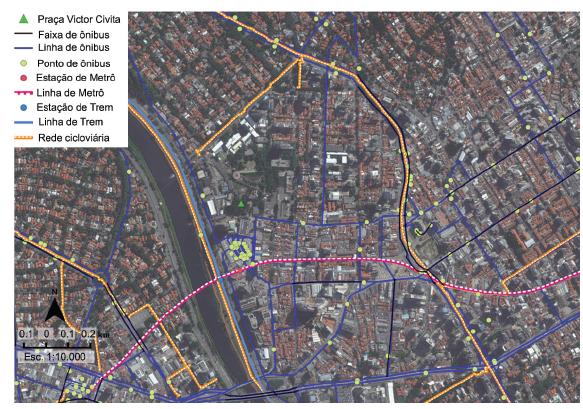 Principais acessos a Pra&ccedil;a Victor Civita.