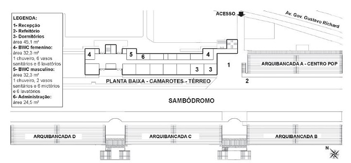 Pavimento térreo dos camarotes.