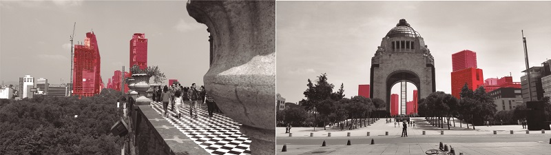 Impactos de la verticalización en el Castillo de Chapultepec y en el Monumento a la Revolución en la Plaza de la República