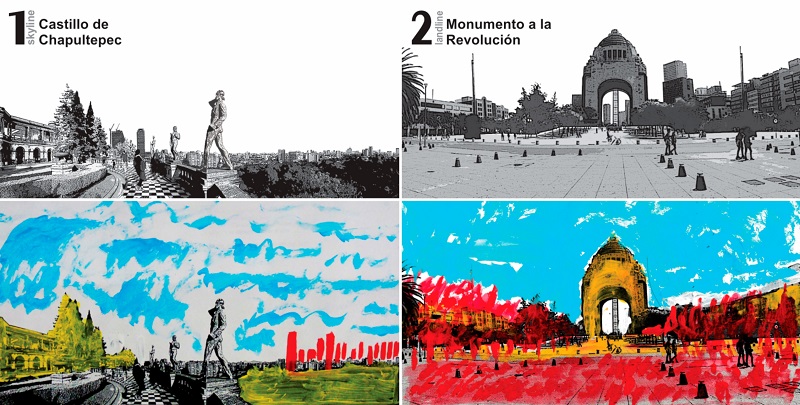 Ejemplos de Fotopinturas como ejercicio de percepción del paisaje.