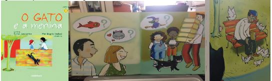 Capa e miolo do livro O gato e a menina