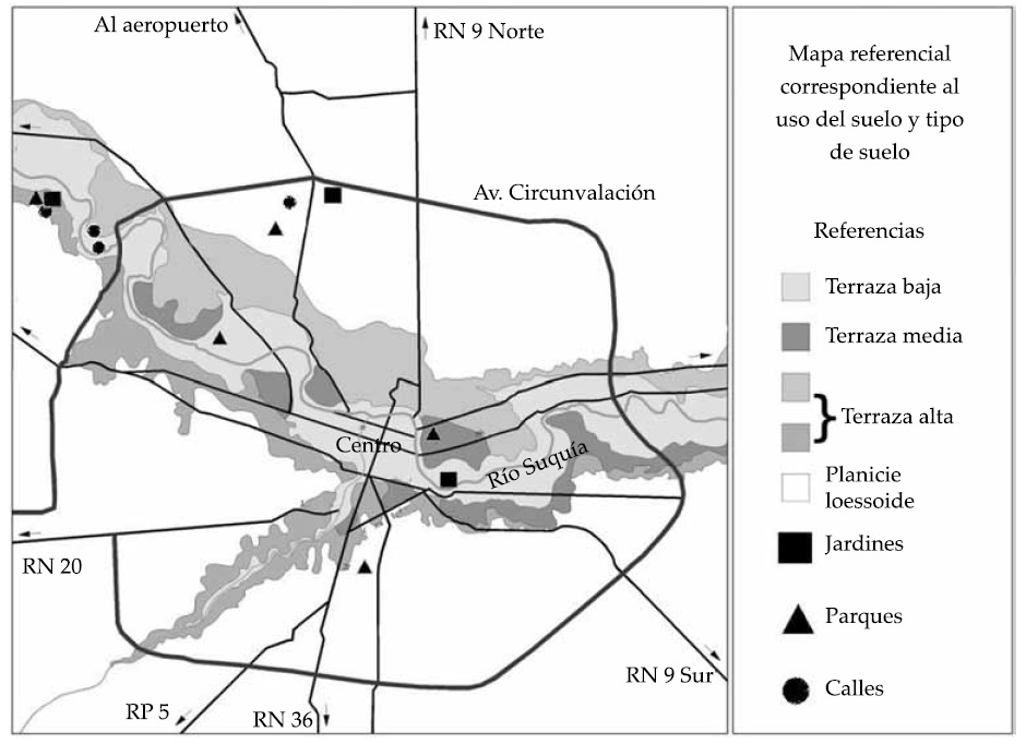Ubicaci&oacute;n de sitios de ensayo
