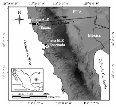 
Localizaci&oacute;n de las estaciones Abelardo L. Rodr&iacute;guez en Tijuana y Emilio L&oacute;pez
Zamora en Ensenada, Baja California Norte.