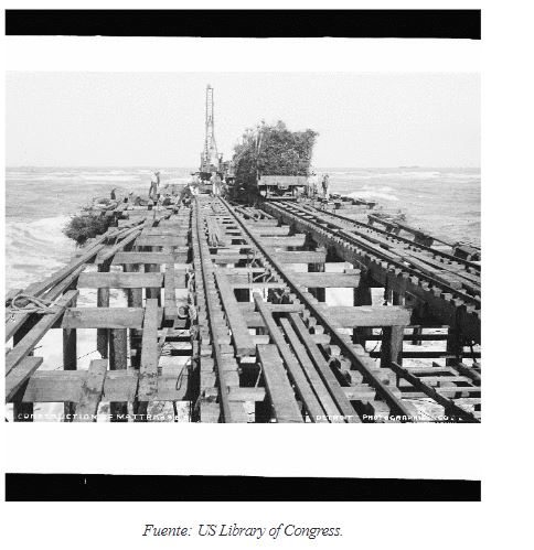 Figura 1. Construccin del ferrocarril Tampico, 1890.