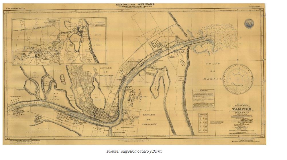 Figura 7. Plano del Puerto de Tampico, Autor: Jos Garduo, 1924. Secretara de Comunicaciones y OP.