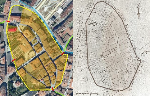Identificacin y levantamiento de la ciudad medieval de Villaviciosa.