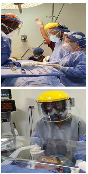 Elementos de protecci&oacute;n personal utilizado por el equipo quir&uacute;rgico.