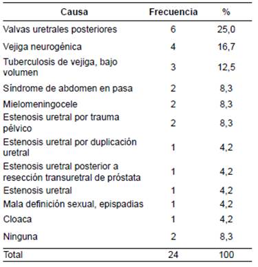 Causas de vejiga anormal