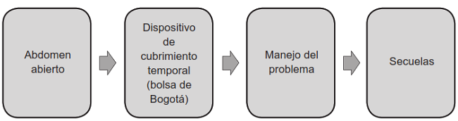 Abordaje tradicional del abdomen abierto.