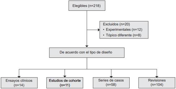 Artículos seleccionados de la literatura mediante la estrategia de búsqueda.