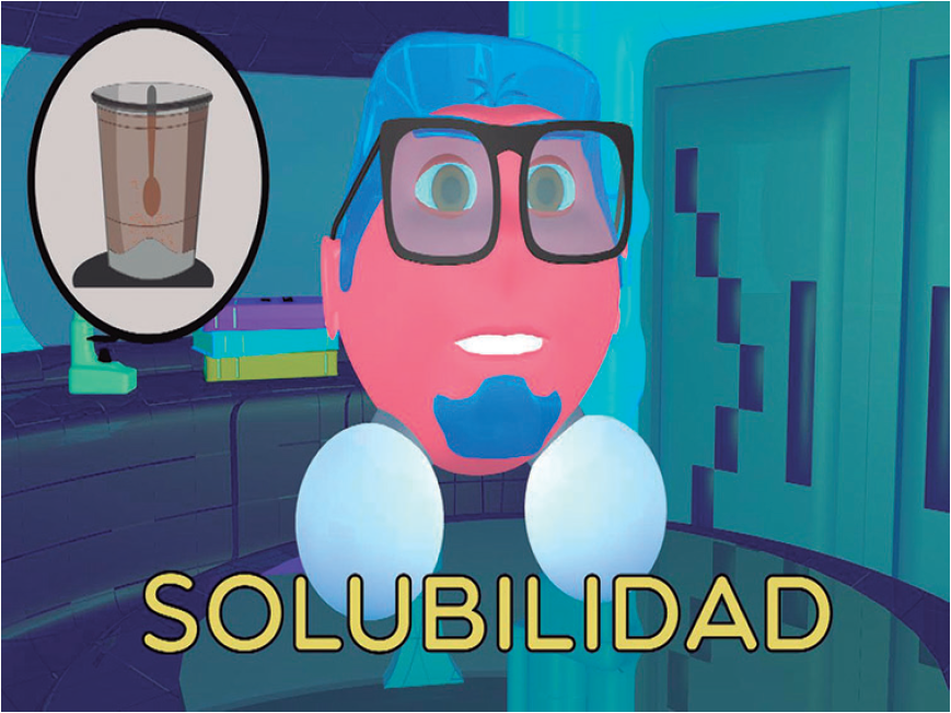 El
profesor Dr. H, explicando la Solubilidad.
