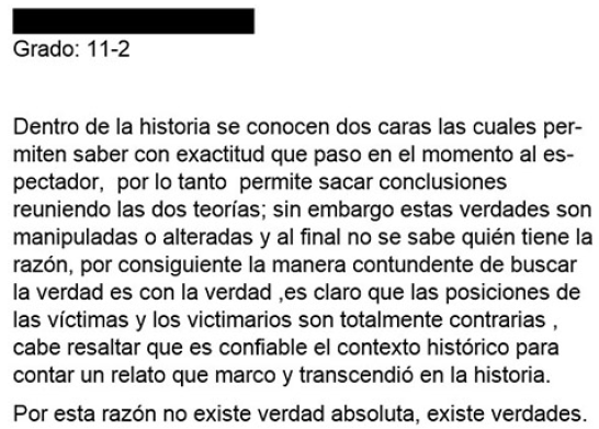  Informe entregado por estudiante