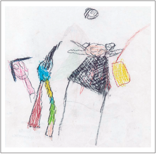 Una señora se quema con una olla caliente y
la deja caer al suelo