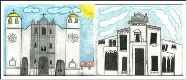 Algunas ilustraciones realizadas por los
estudiantes a partir de las fotografías observadas