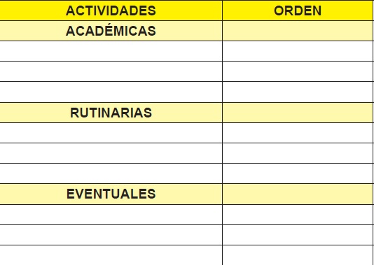 Actividades para la semana